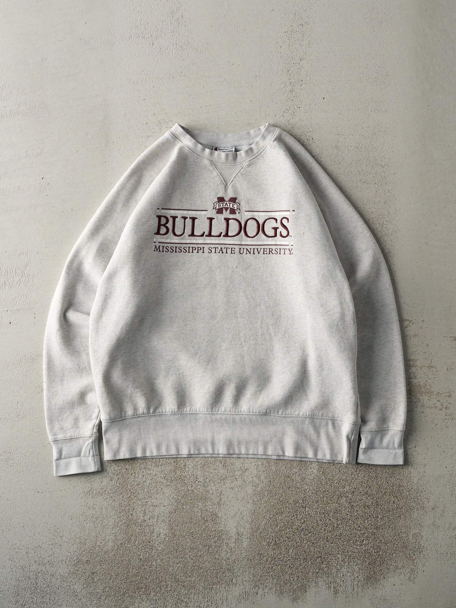 Vintage Y2K Grey Mississippi State University Embroidered Crewneck (L)