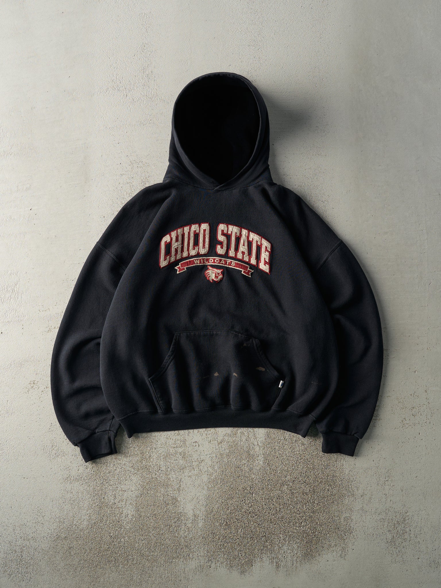 Vintage Y2K Black Chico State Wildcats Russell Athletic Hoodie (L/XL)