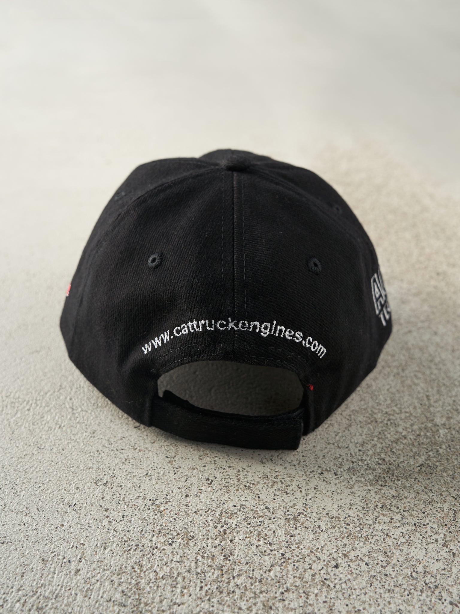Vintage Y2K Black Cat Truck Engines Embroidered Velcro Back Hat