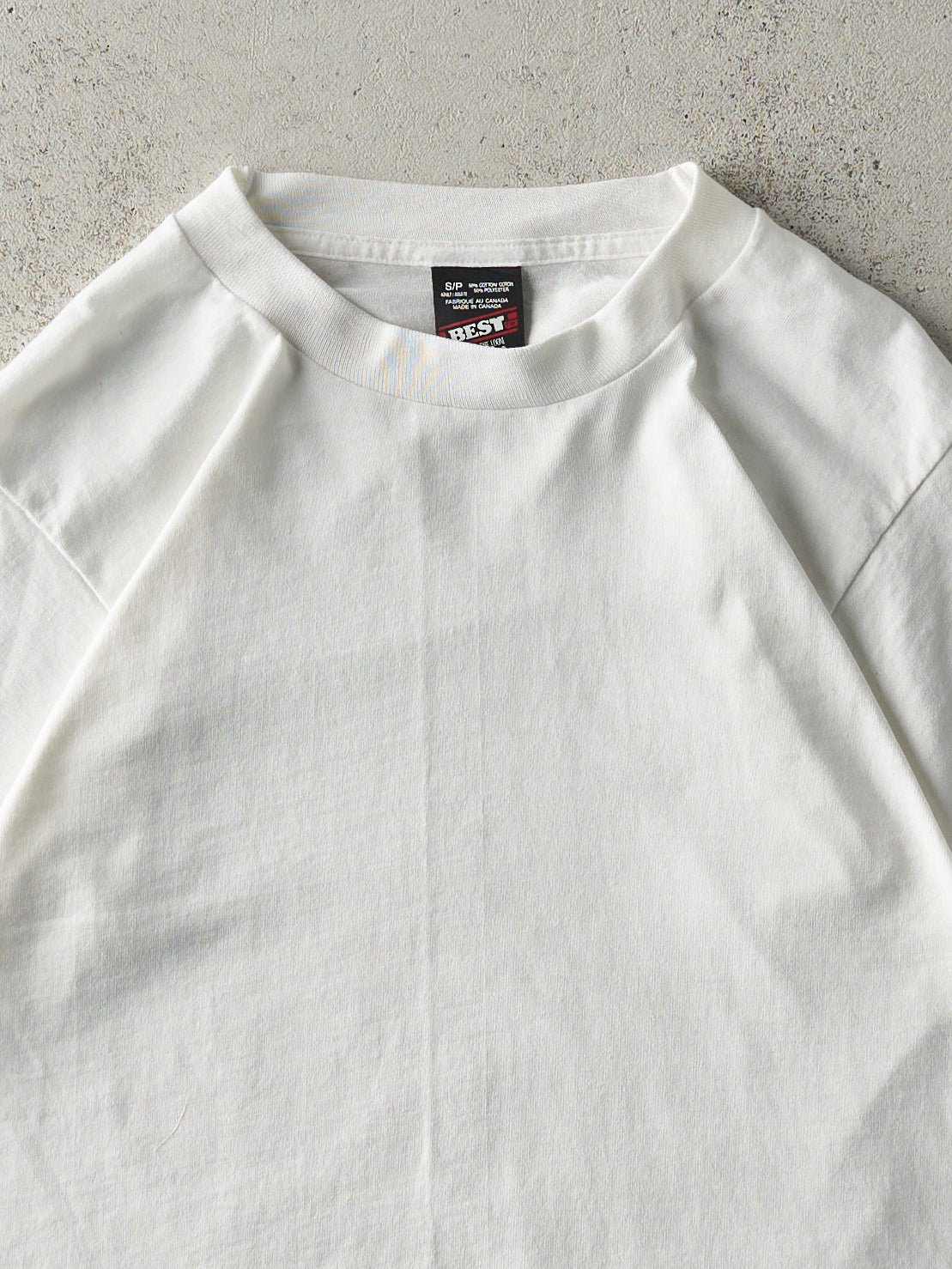 Vintage 90s White Blank Single Stitch Tee (XS/S)