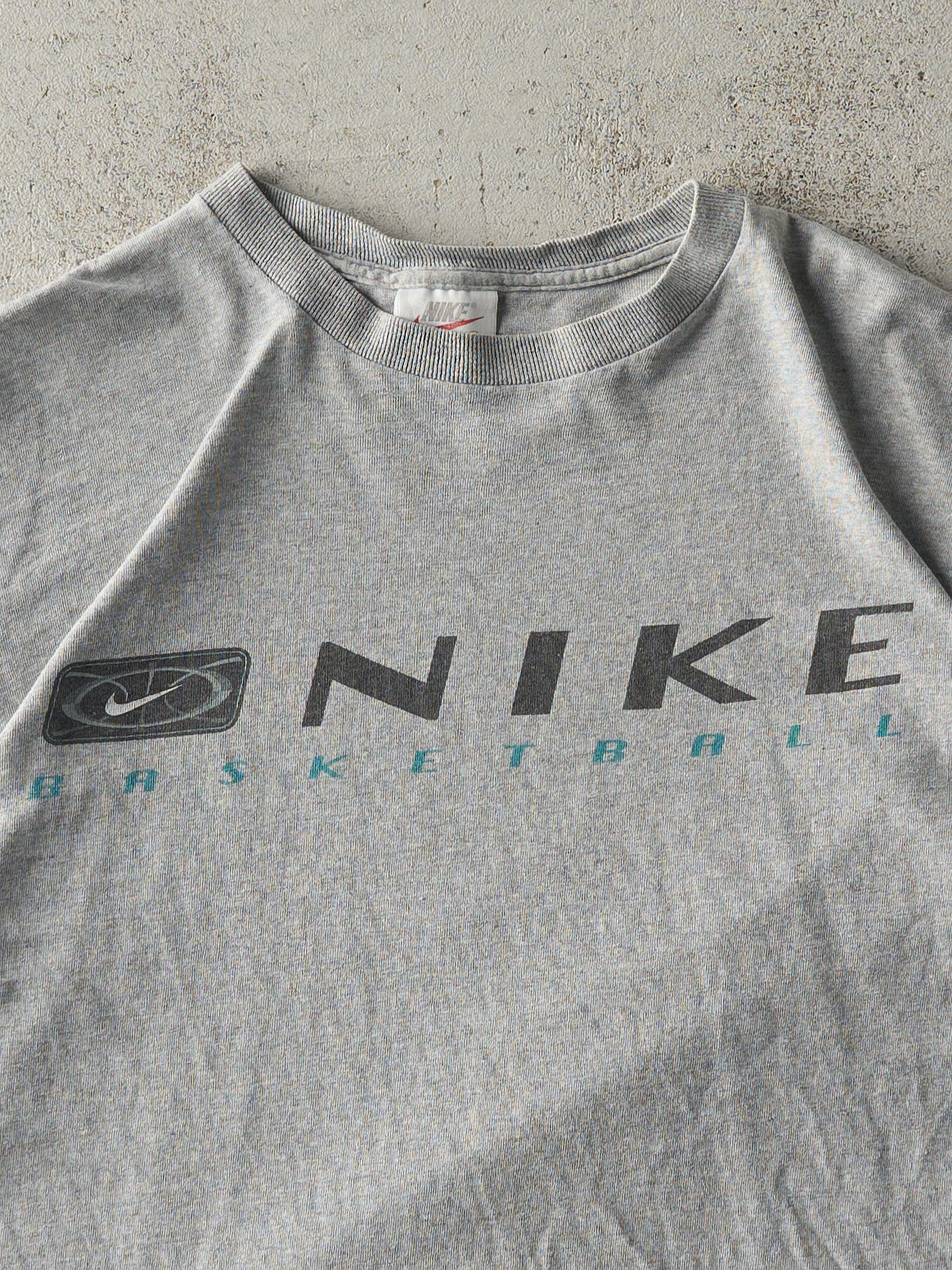 Vintage 90s Grey Nike Basketball Tee (S/M)