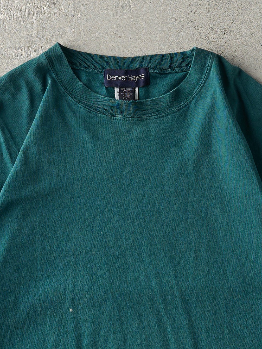 Vintage 90s Teal Denver Hayes Blank Tee (XL)