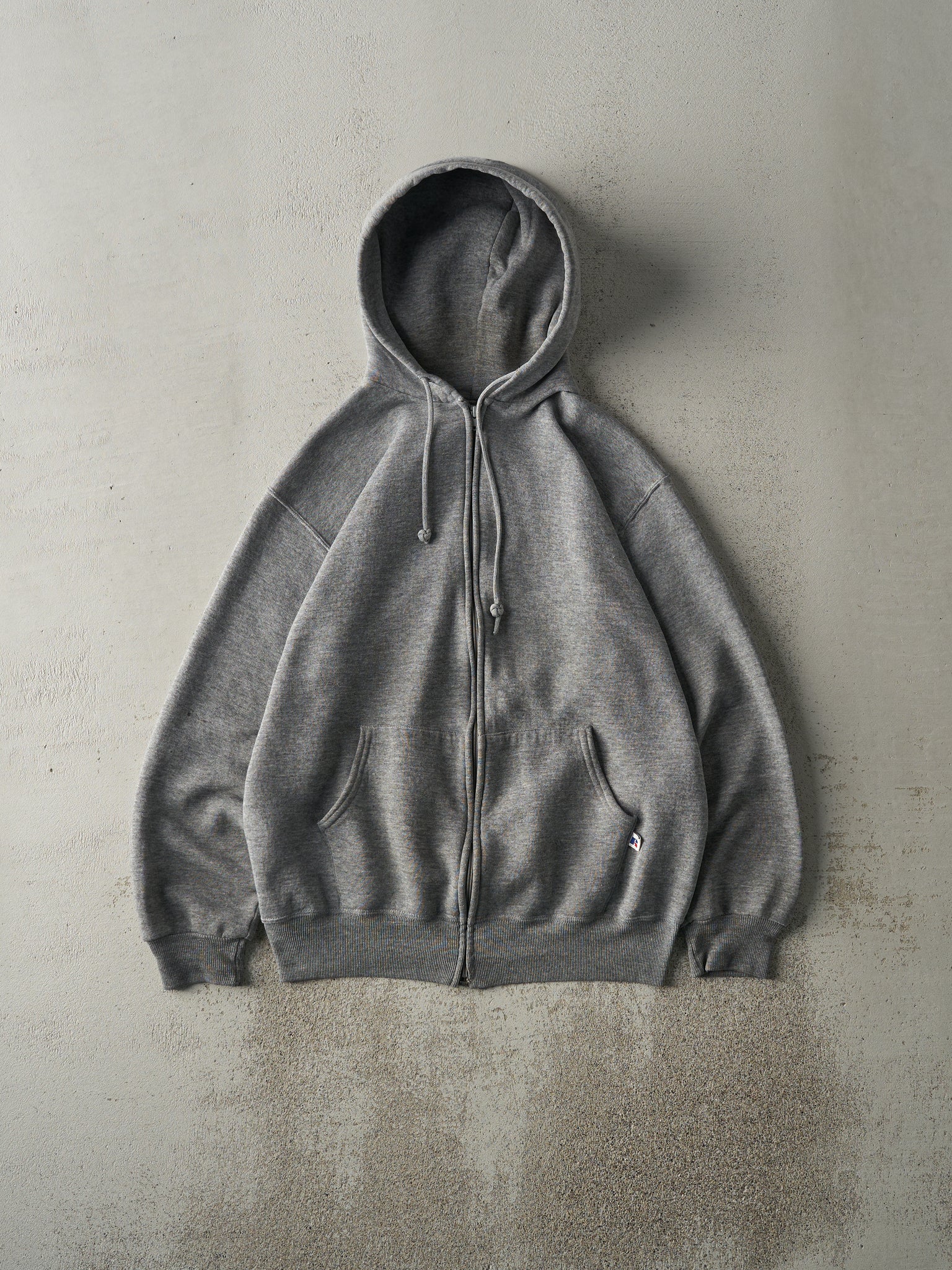 Vintage 90s Grey Russell Athletic Zip Up Hoodie (M)