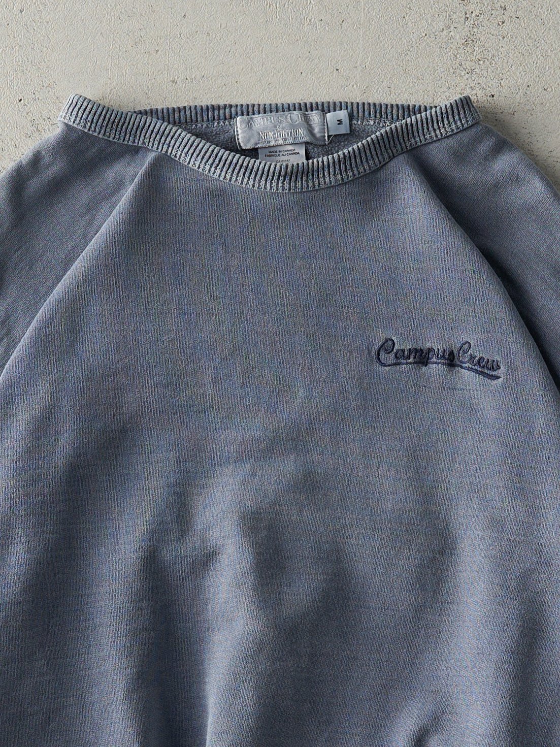 Vintage 90s Blue Campus Crew Embroidered Logo Crewneck (M/L)