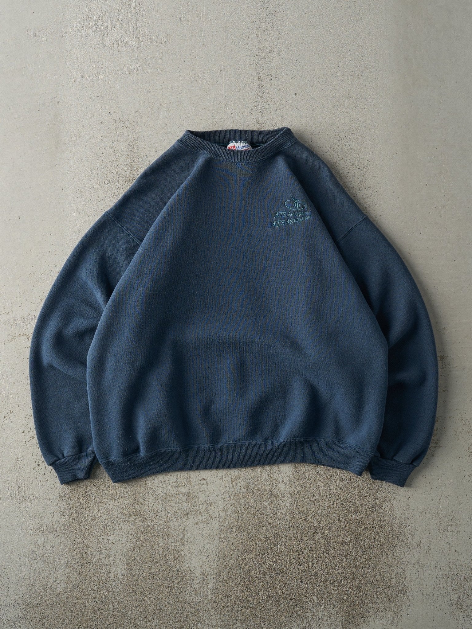 Vintage 90s Deep Teal ATS Aerospace Embroidered Crewneck (M/L)