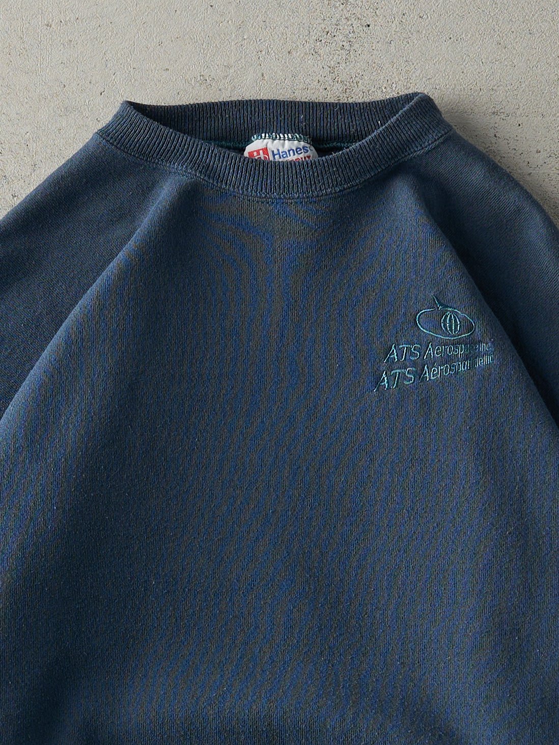 Vintage 90s Deep Teal ATS Aerospace Embroidered Crewneck (M/L)