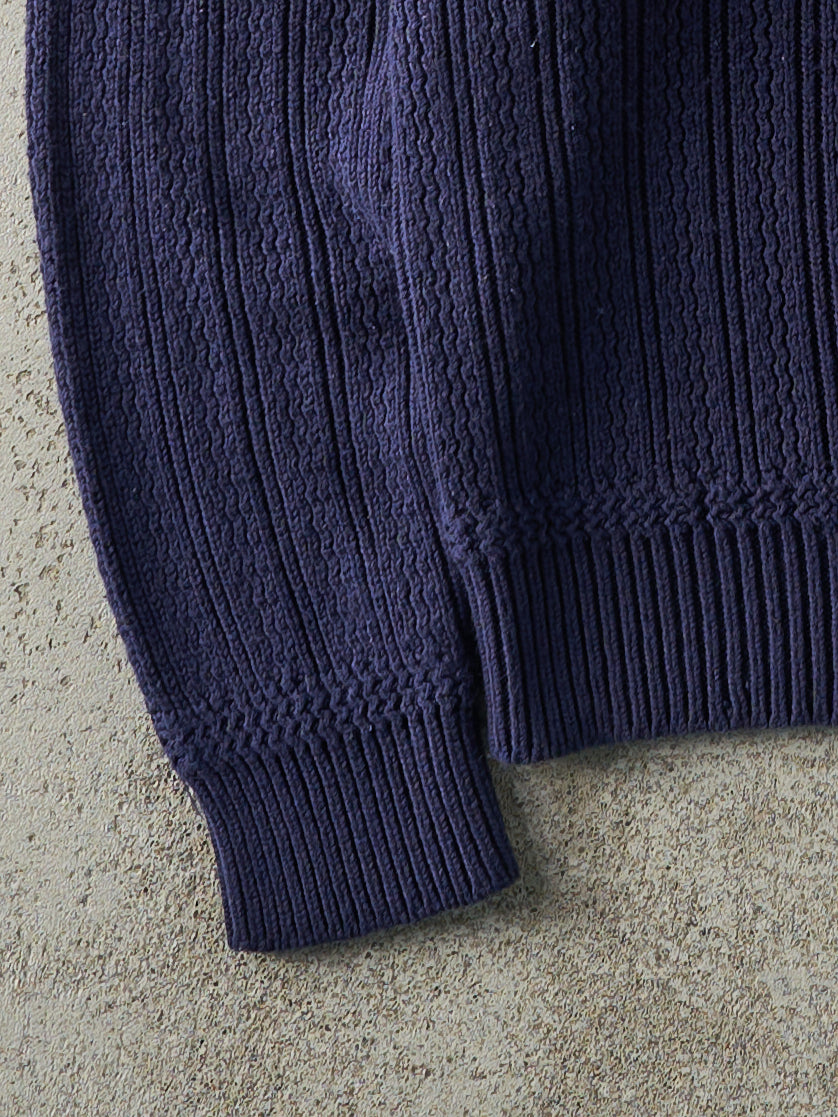 Vintage 80s Navy Blue Pattered Knit (M)