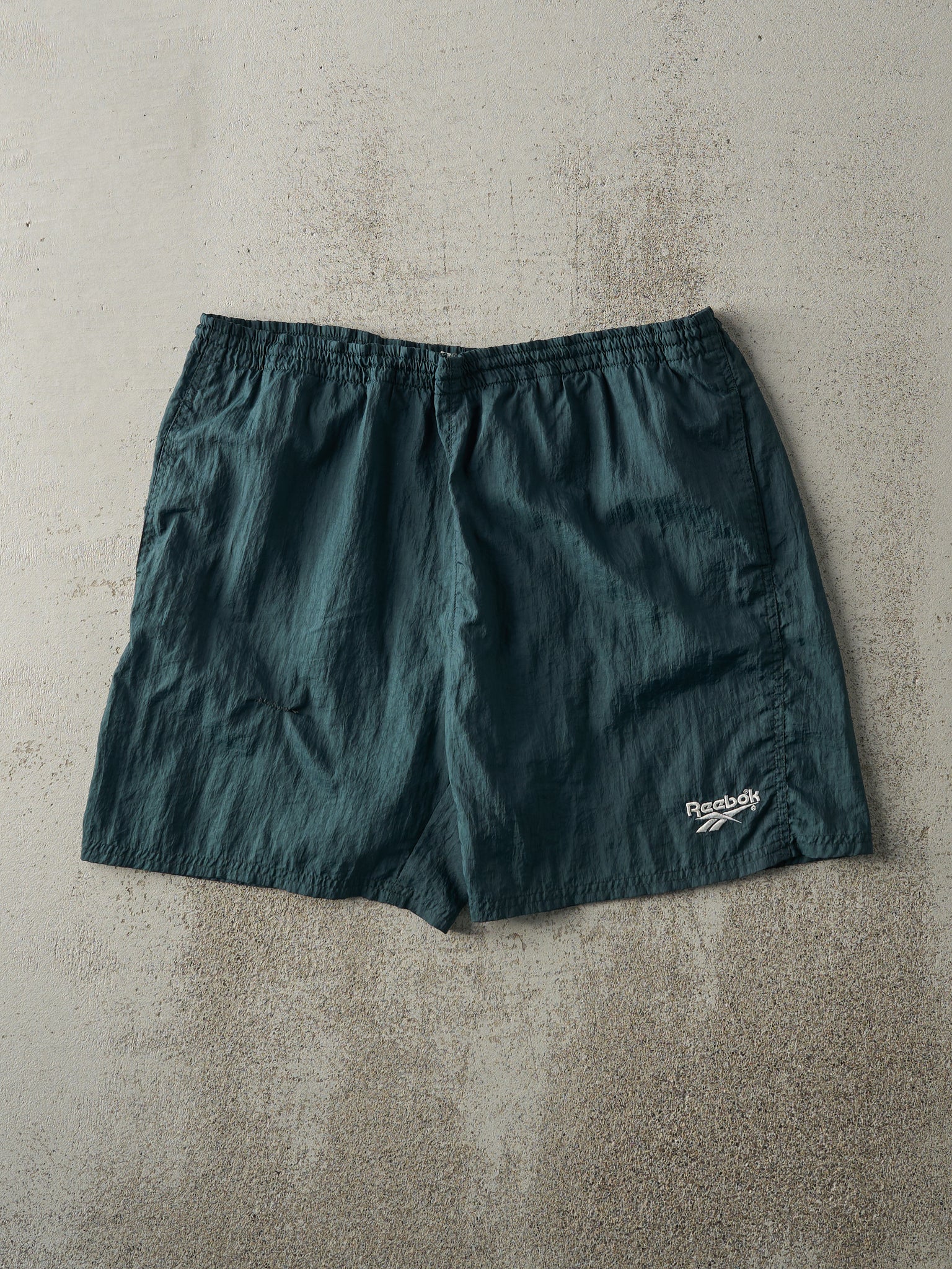 Vintage 90s Forest Green Reebok Nylon Track Shorts (33x5)