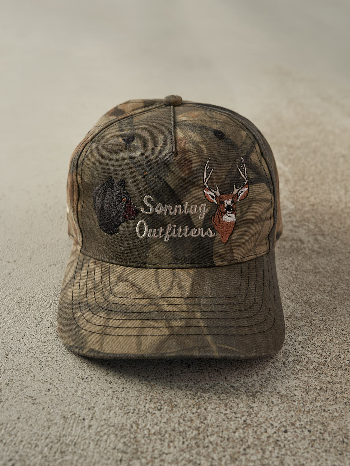 Vintage Y2K Camo Embroidered Sonntag Outfitters Strapback
