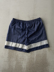 Vintage 90s Navy Blue & White Adidas Track Shorts (34x6.5)