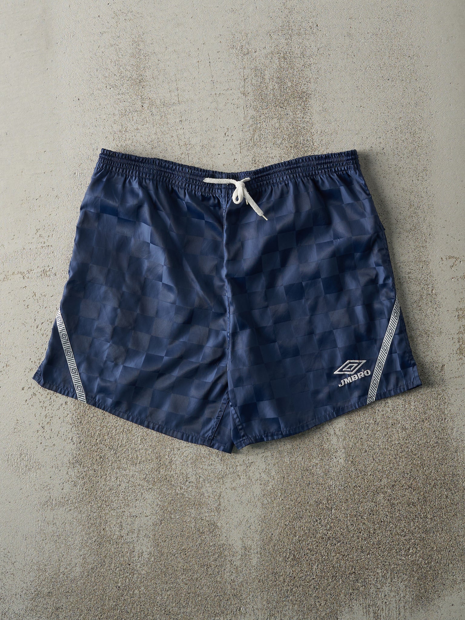 Vintage 90s Navy Blue Umbro Nylon Track Shorts (33x5)