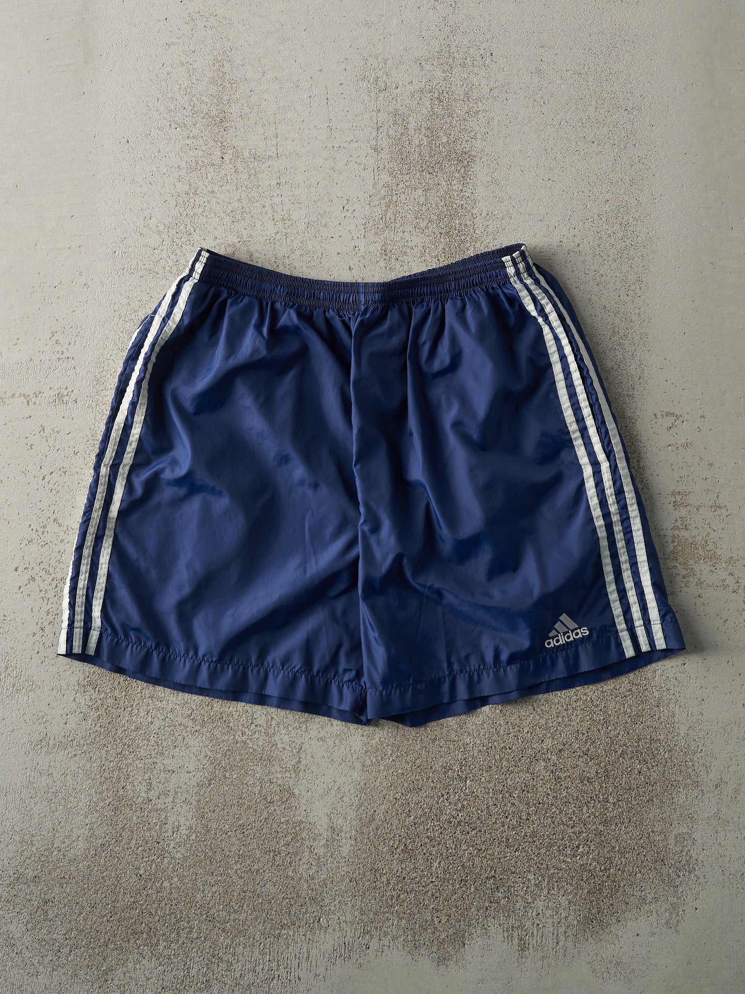 Vintage 90s Navy Blue Adidas Nylon Track Shorts (29x5.5)