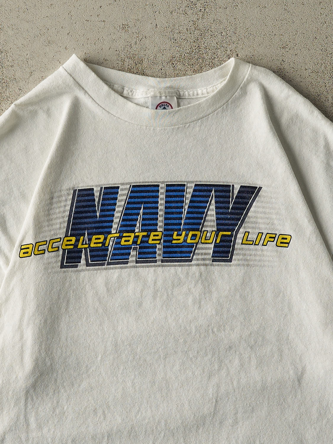 Vintage Y2K White US Navy Tee (L/XL)