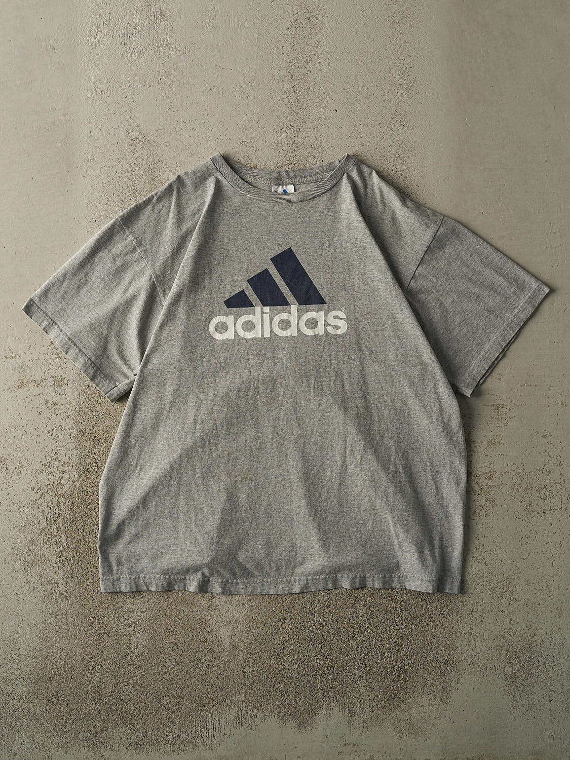 Vintage 90s Grey Adidas Logo Tee (XL/XXL)