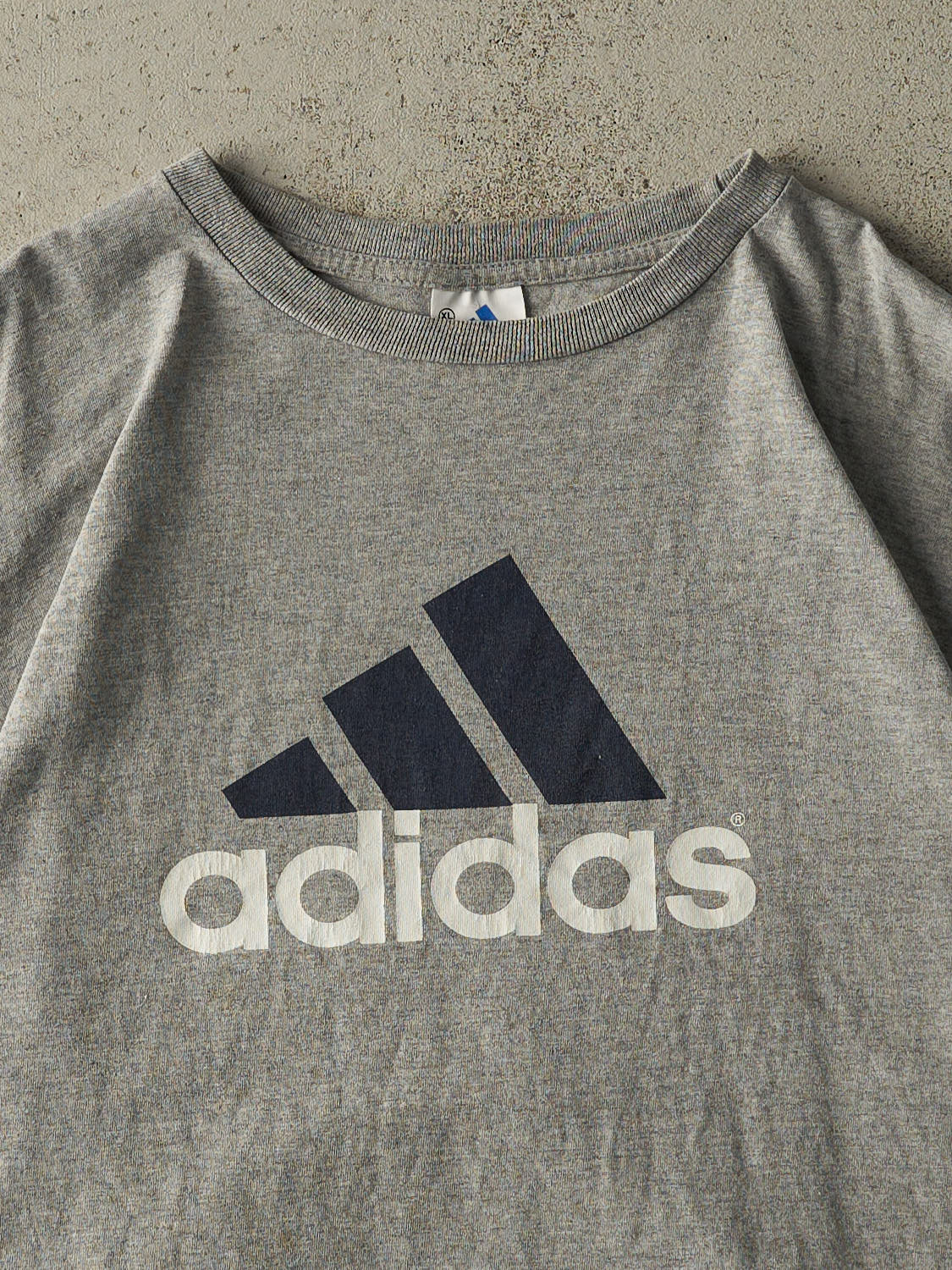 Vintage 90s Grey Adidas Logo Tee (XL/XXL)