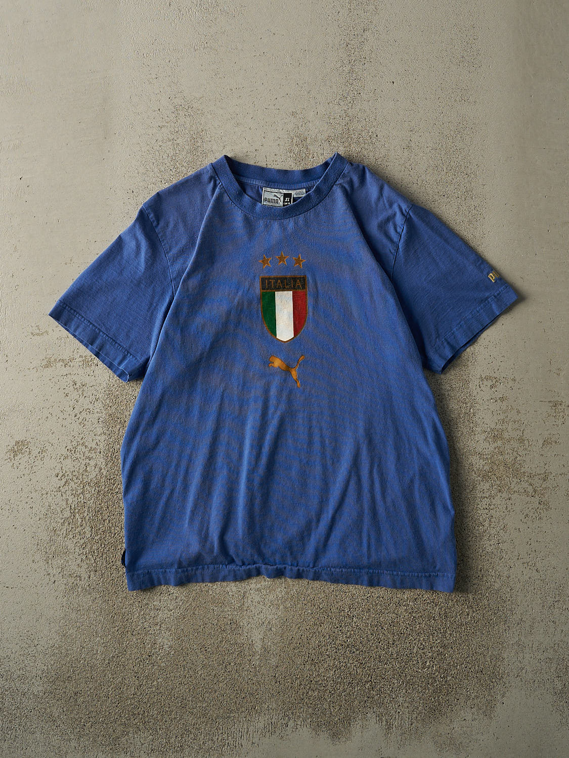 Vintage Y2K Blue Puma Italia Soccer Tee (M/L)