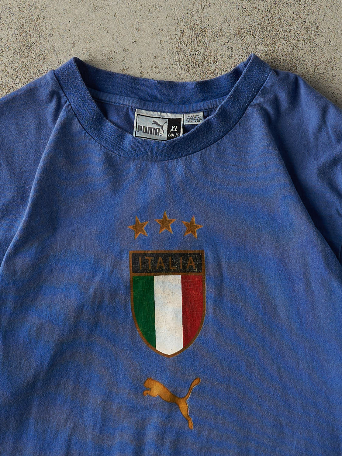 Vintage Y2K Blue Puma Italia Soccer Tee (M/L)