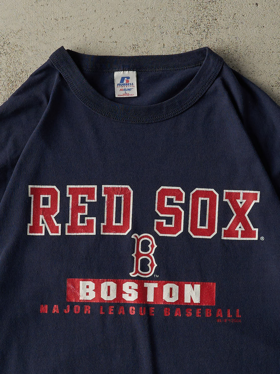 Vintage 04' Navy Blue Boston Red Sox Russell Athletic Tee (L/XL)
