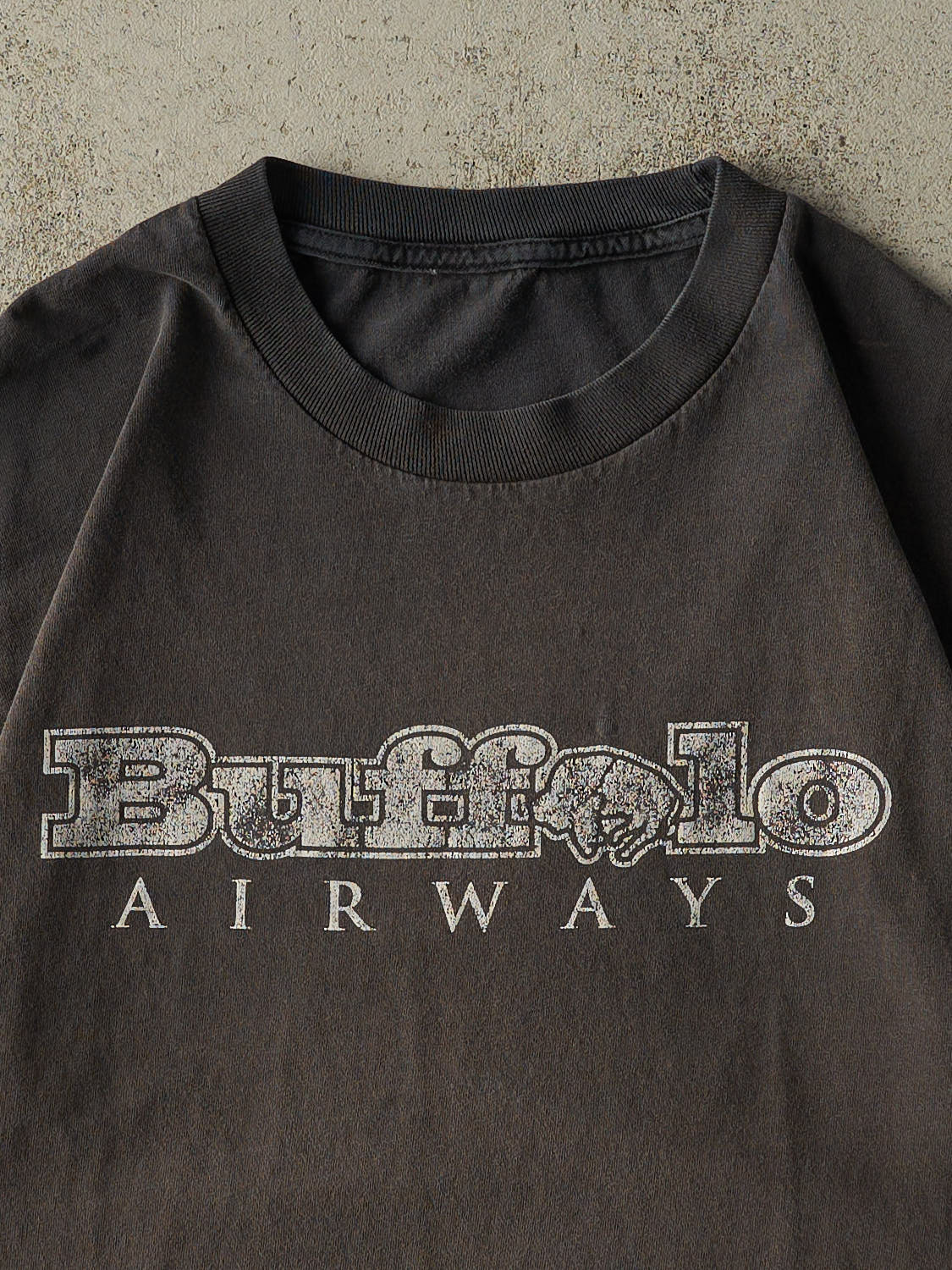 Vintage 90s Faded Black Buffalo Airways Tee (L)