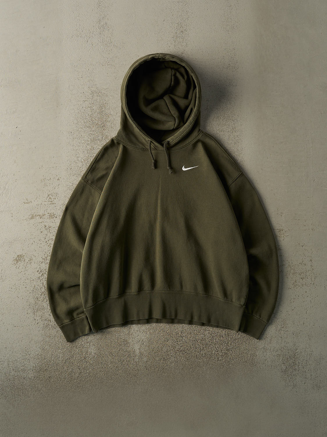 Vintage Y2K Green Nike Embroidered Swoosh Boxy Hoodie (M)