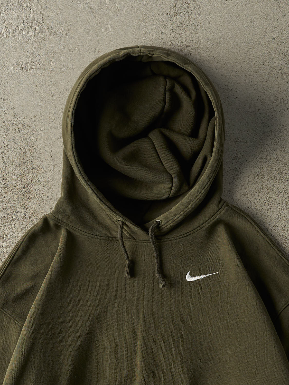 Vintage Y2K Green Nike Embroidered Swoosh Boxy Hoodie (M)