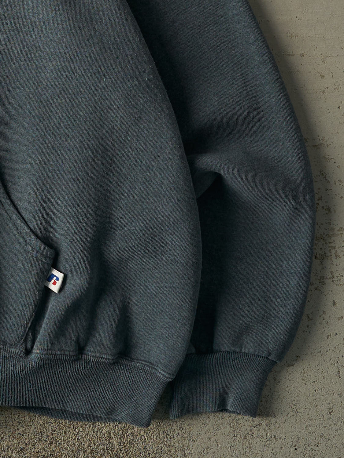 Vintage Y2K Steel Blue Russell Athletic Zip Up Boxy Hoodie (M)
