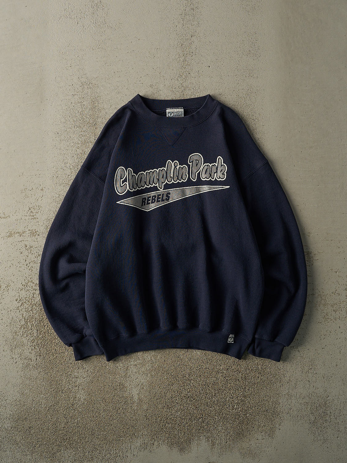 Vintage 90s Navy Blue Champlin Park Rebels Crewneck (L/XL)