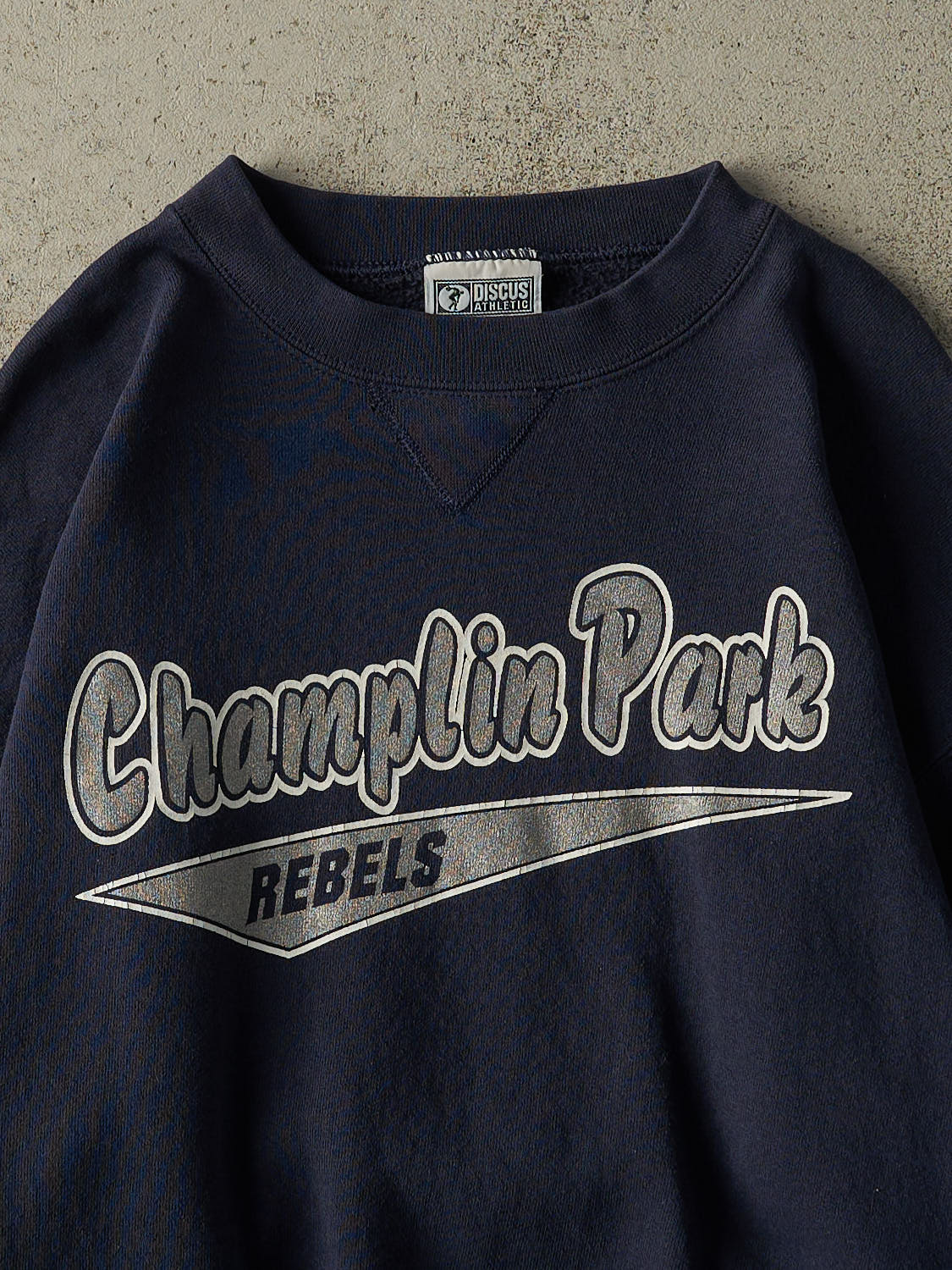 Vintage 90s Navy Blue Champlin Park Rebels Crewneck (L/XL)