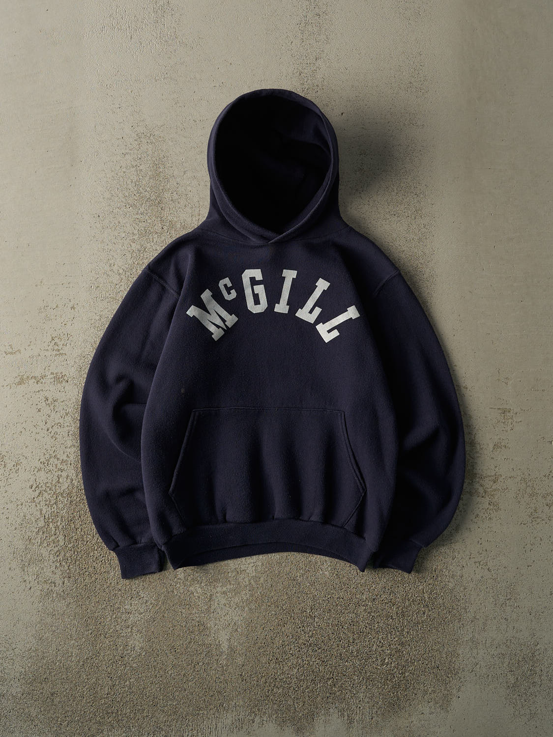 Vintage 90s Navy Blue McGill University Russell Athletic Hoodie (XS/S)