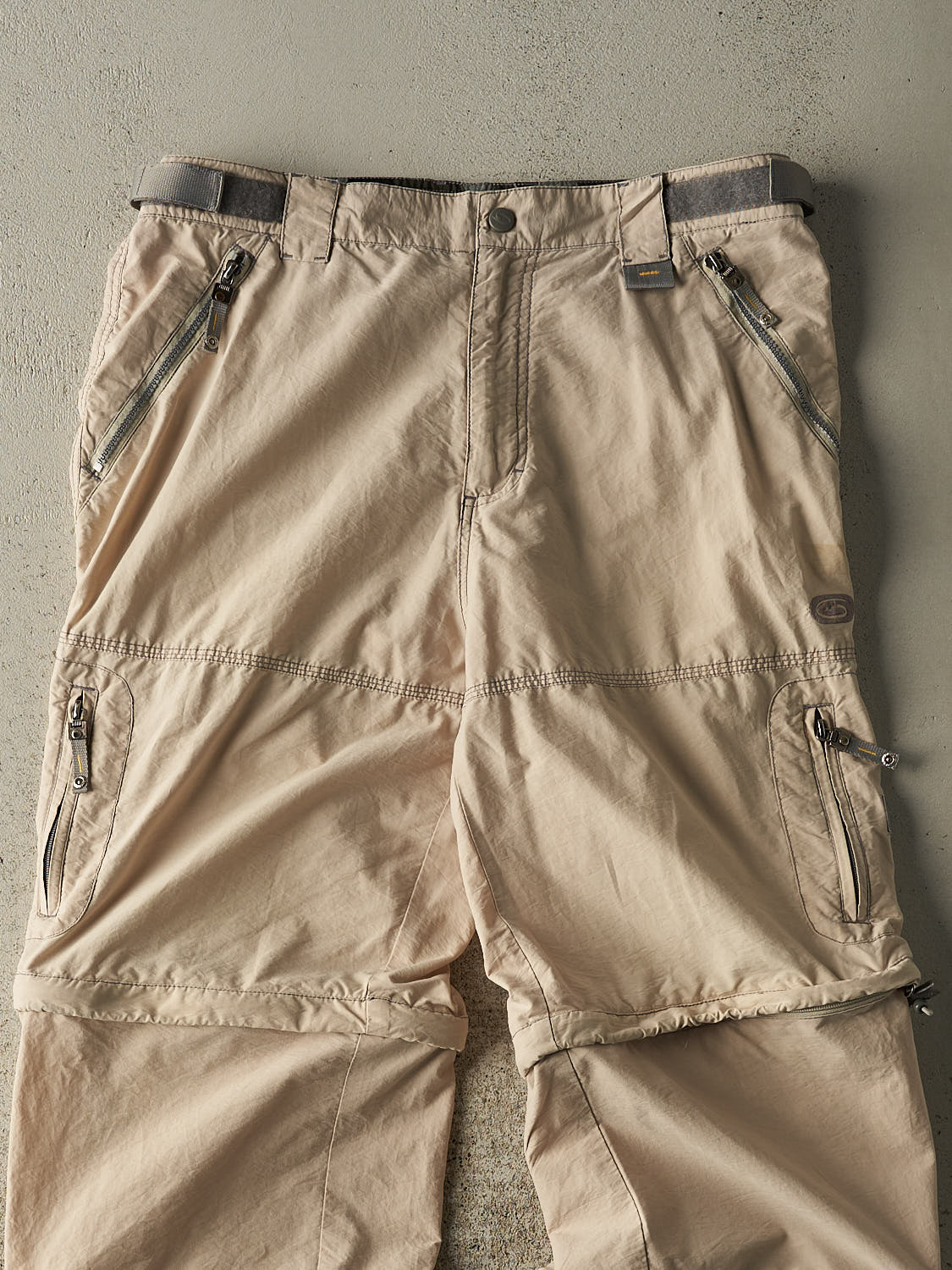Vintage 90s Beige Lightweight Multi Zip Off Cargo Pants (35.5x32.5)