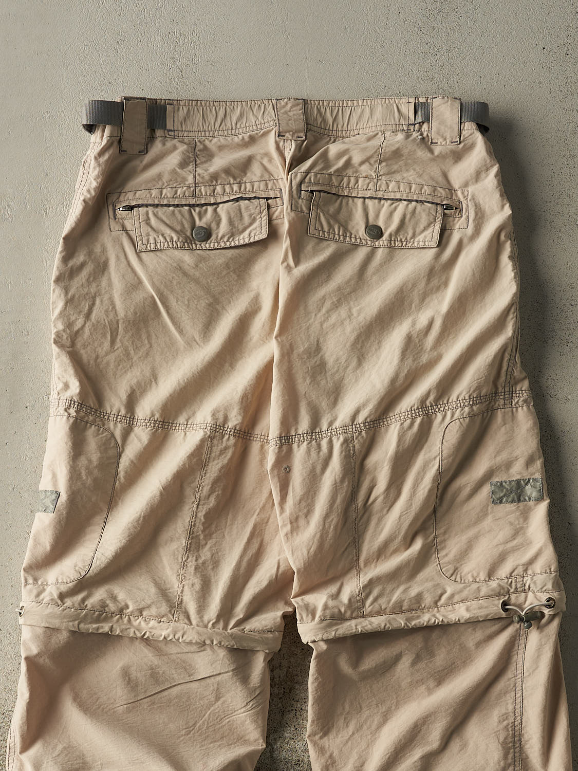 Vintage 90s Beige Lightweight Multi Zip Off Cargo Pants (35.5x32.5)
