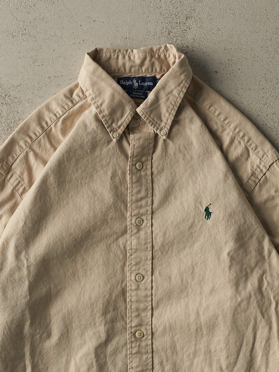 Vintage Y2K Beige Ralph Lauren Button Up Long Sleeve (XXL)