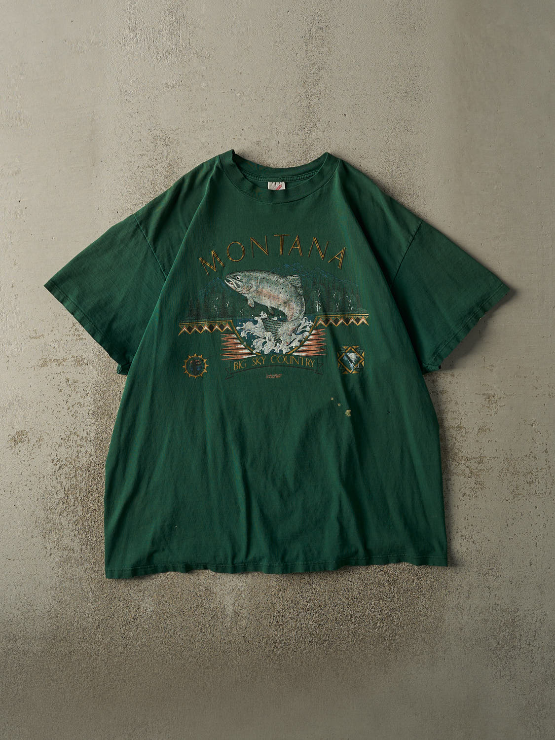 Vintage 93' Green Montana Fish Tee (XL/XXL)