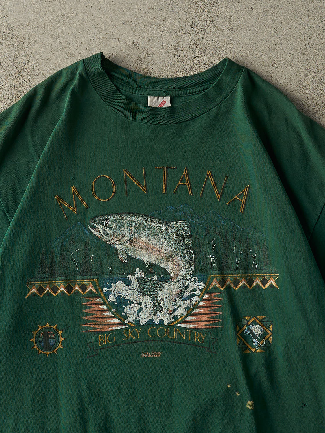 Vintage 93' Green Montana Fish Tee (XL/XXL)