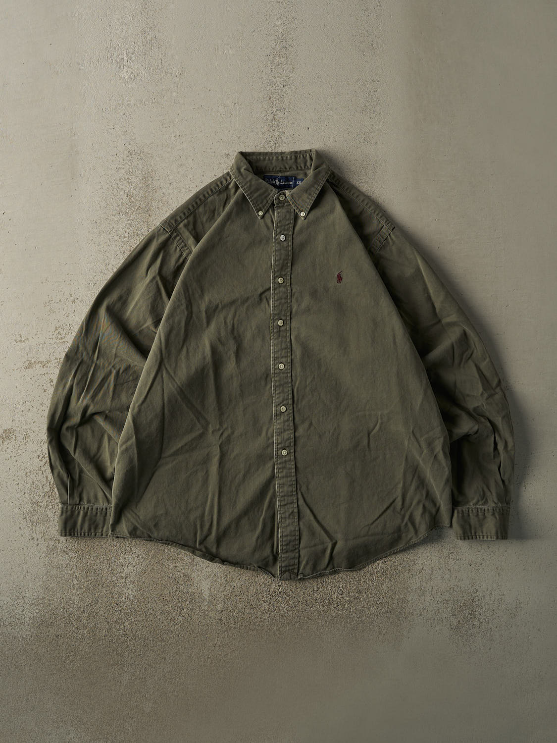 Vintage Y2K Green Ralph Lauren Button Up Long Sleeve (XXL/XXXL)