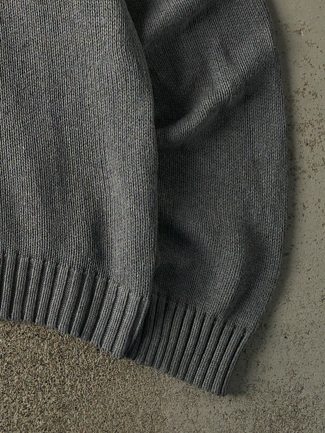 Vintage Y2K Charcoal Grey Embroidered Chaps Quarter Zip Knit (L/XL)