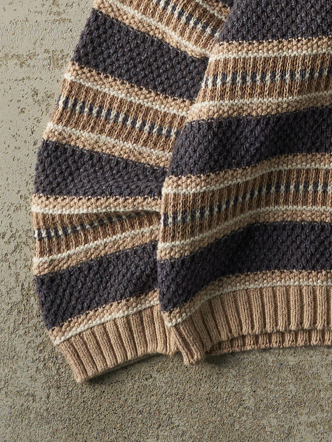 Vintage 90s Beige Striped Eddie Bauer Knit (L)