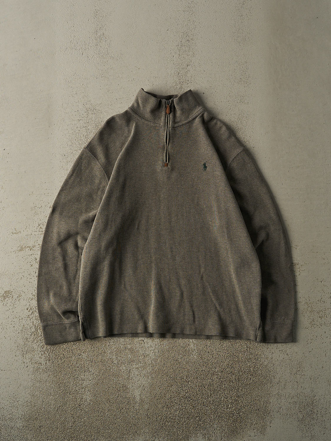 Vintage 90s Green Ralph Lauren Quarter Zip Sweater (L)