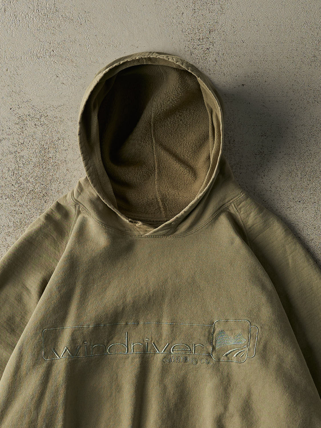 Vintage Y2K Green Wind River Embroidered Hoodie (XL/XXL)