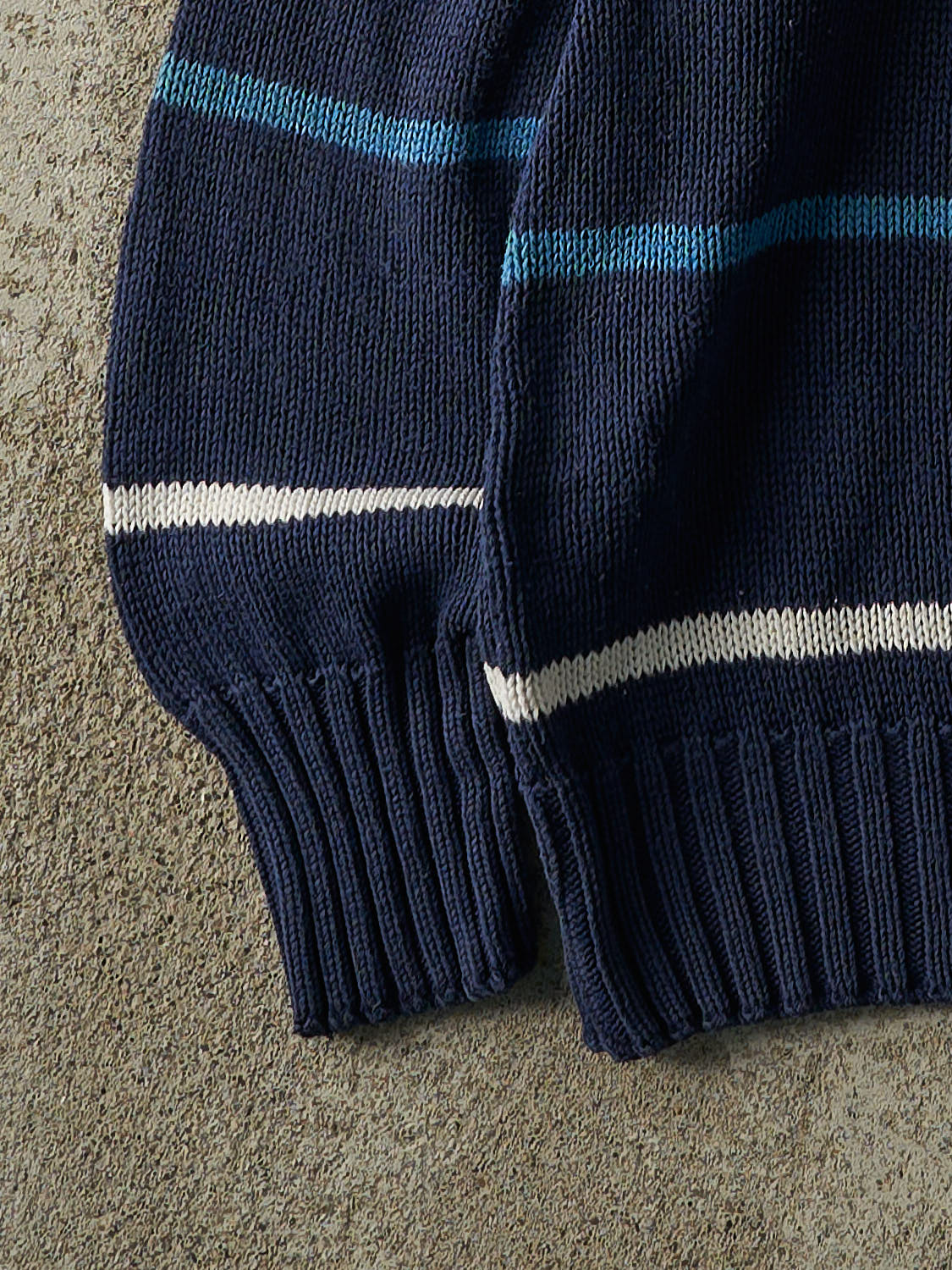 Vintage Y2K Navy Blue Striped Knit (L/XL)