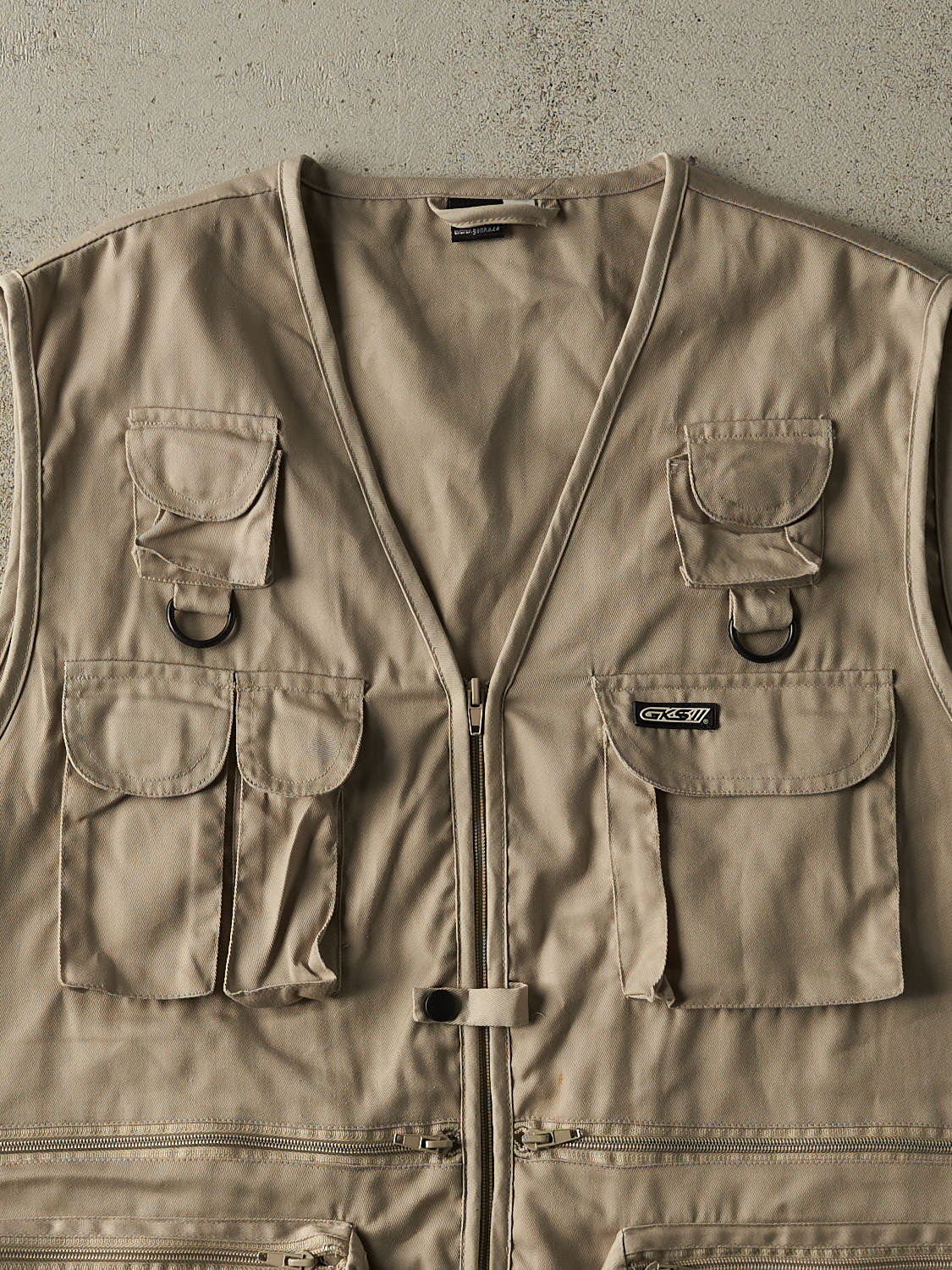 Vintage 90s Beige Fisherman Utility Vest (L/XL)