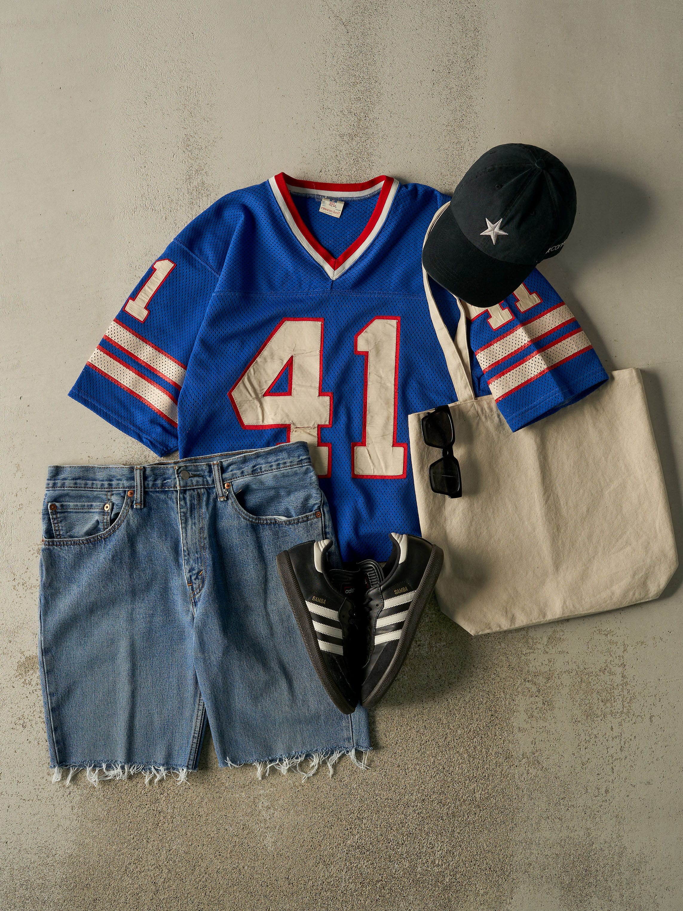 Vintage 80s Blue Buffalo Bills #41 Football Jersey (S/M)