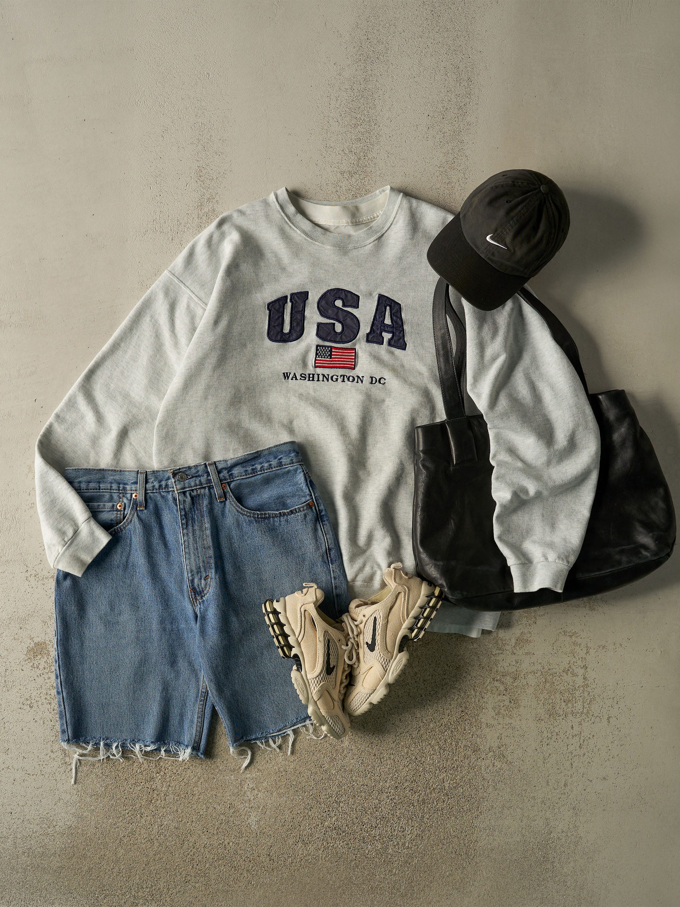 Vintage 90s Heather Grey Washington USA Crewneck (XL/XXL)