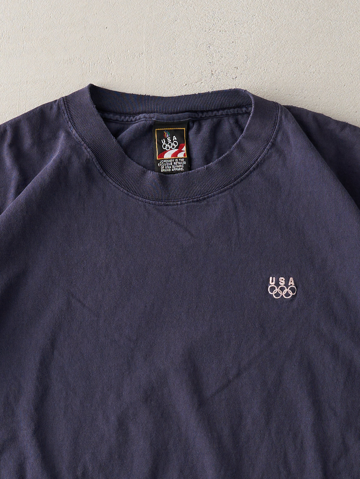 Vintage 90s Washed Blue USA Olympics x JCPenny Tee (L)