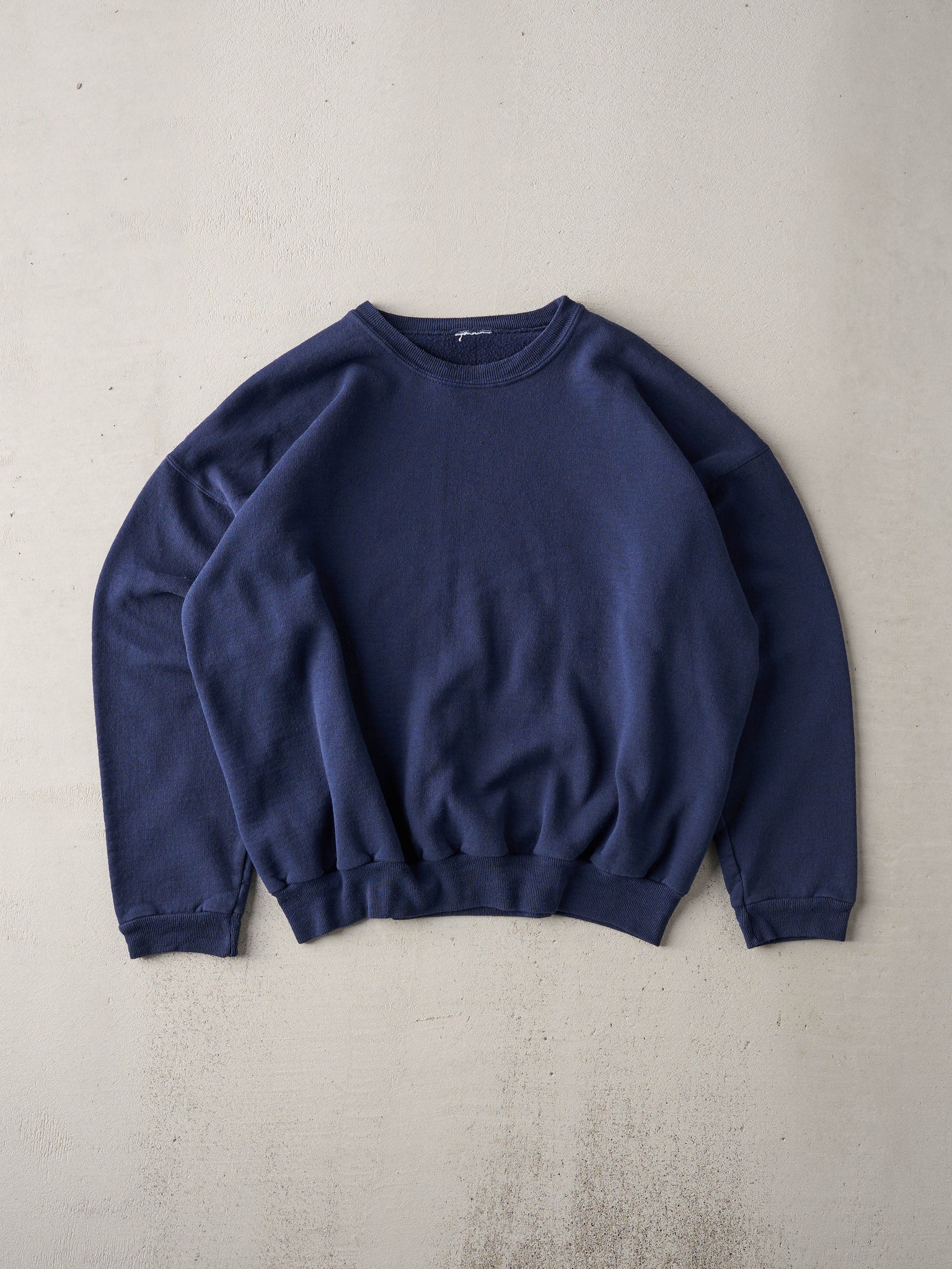 Vintage 90s Navy Blue Boxy Blank Crewneck (L)