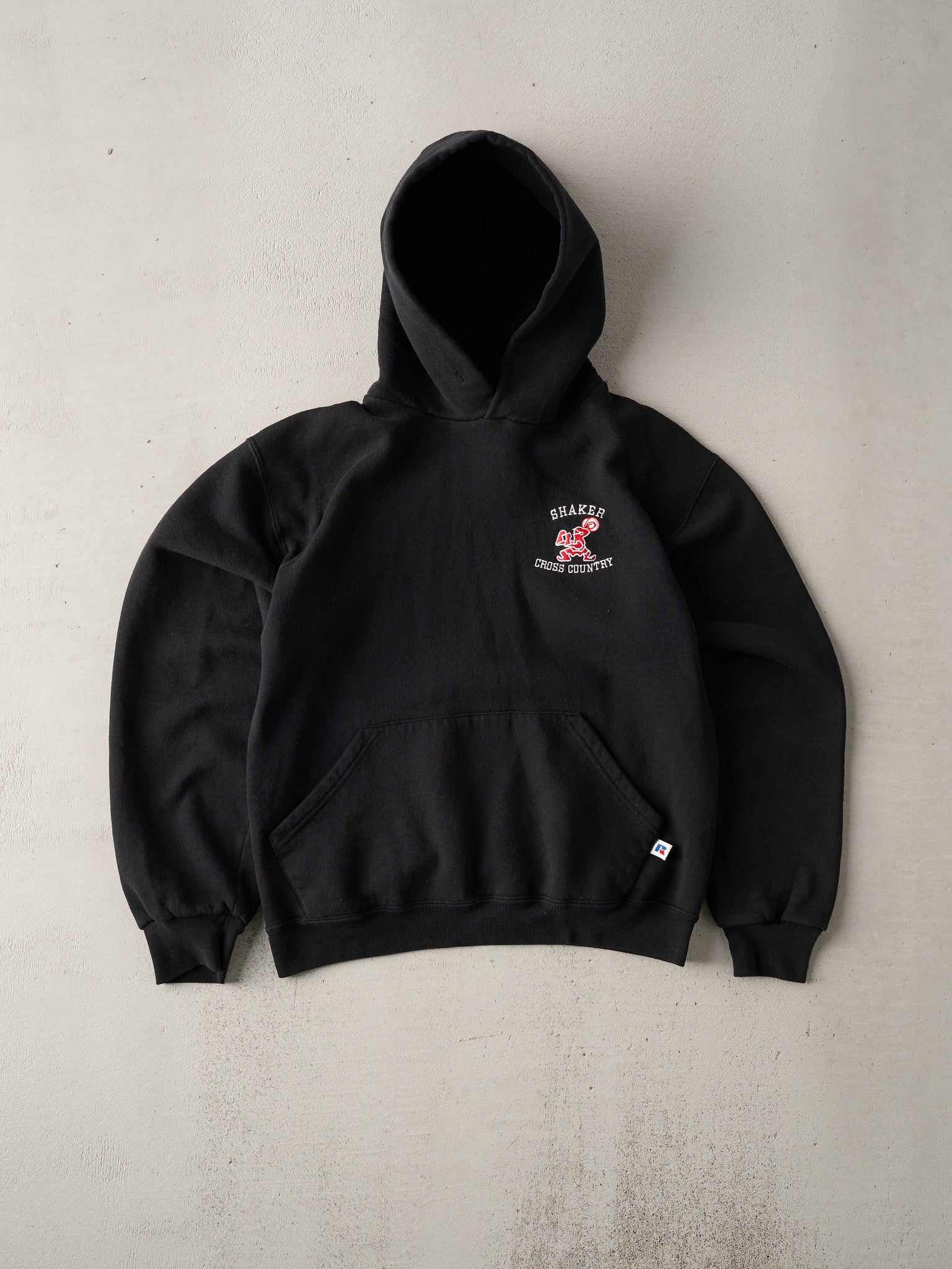 Vintage 90s Black Russell Athletics Shaker Cross Country Hoodie (S)