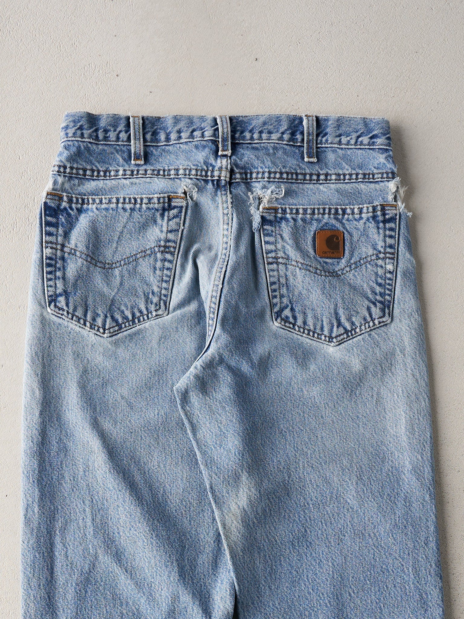 Vintage 90s Light Wash Distressed Carhartt Denim Jeans (31x28)