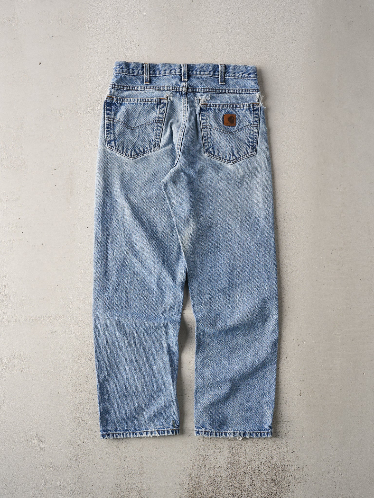 Vintage 90s Light Wash Distressed Carhartt Denim Jeans (31x28)