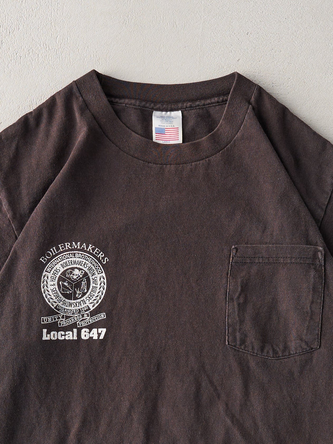 Vintage Y2K Faded Black BoilerMakers Union Tee (M)