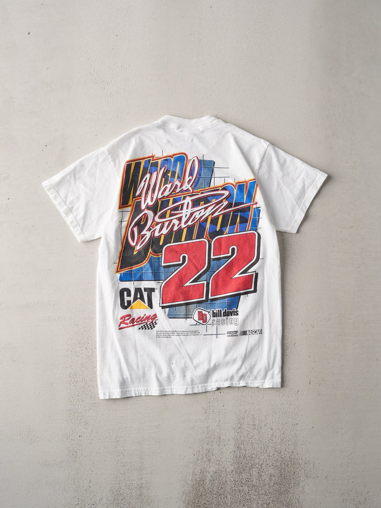 Vintage 01' White Ward Burton Nascar Racing Tee (S)